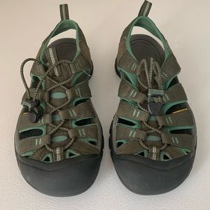 Keen Newport H2 SZ 7 Waterproof Blue/Green Water Hiking Walking Shoes